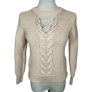 Banana Republic Heritage Collection cream off white cable knit cozy sweater